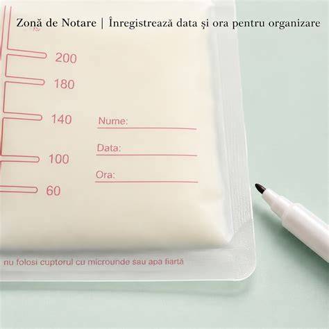 Infografic: etape depozitare lapte matern (colectare, etichetare, frigider, congelator, detalii timp)