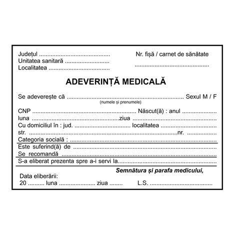 exemplu adeverinta medicala src - ilustrare