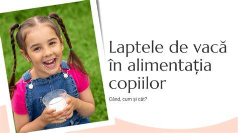 Grafic: Cronologia introducerii laptelui de vacă în alimentația copiilor