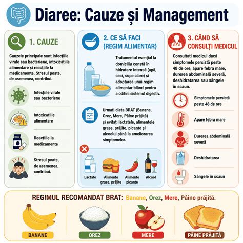 Infografic: Regim alimentar BRAT si alimente ușor digerabile pentru diaree la copii