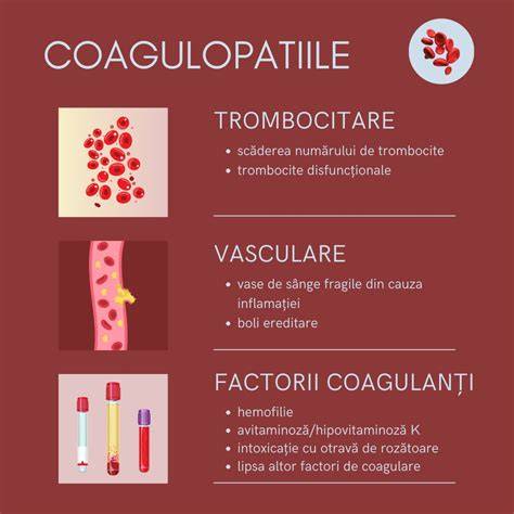 Diagramă a procesului de coagulare și rolul trombocitelor în sângerare