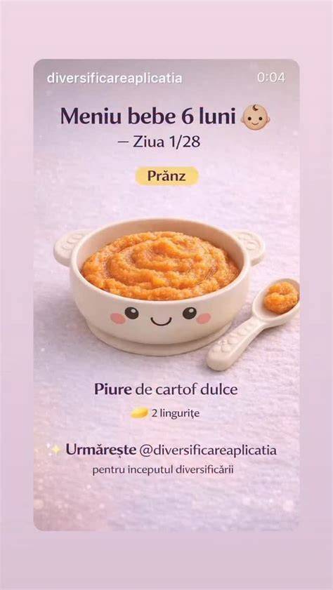 Diagrame de texturi alimentare pentru 5 luni