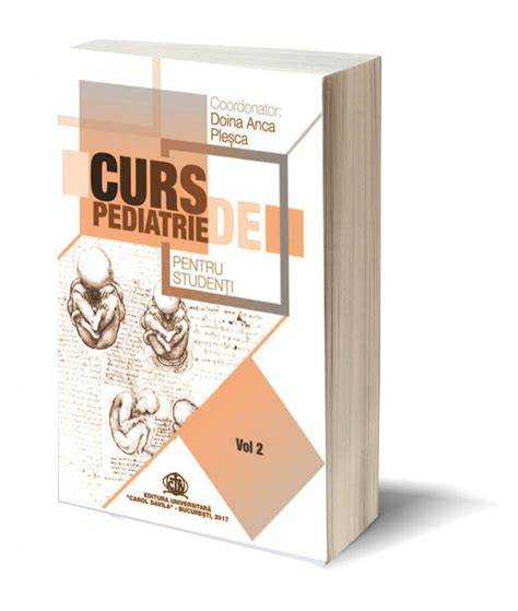 Infografic: structura curs pediatrie pentru studenți (două volume, tematici principale)