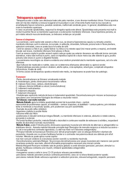 Infografic: flux de evaluare și tratament în tetrapareza spastică