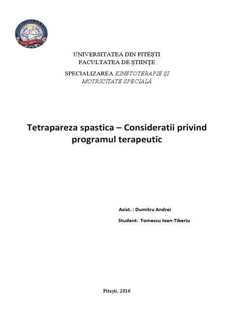 Schema de management multidisciplinar pentru tetrapareza spastică