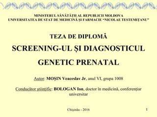 Schema screening genetic: teste prenatal și relevante perioade