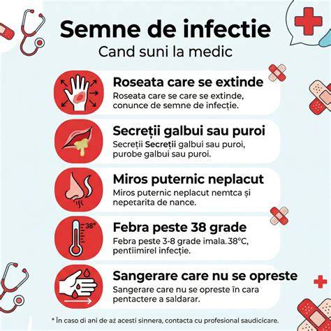 Scară de atenție: semne de infecție ale cicatricei