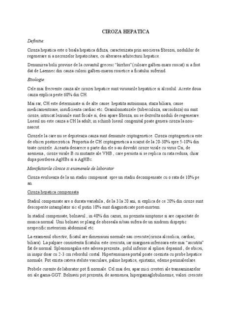 Infografic: Cicatricea hepatică, stările compensate și decompensate