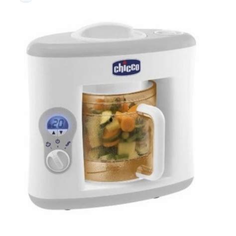 Infografic: schema de functionare Chicco Easy Meal (abur, amestecare, piure)