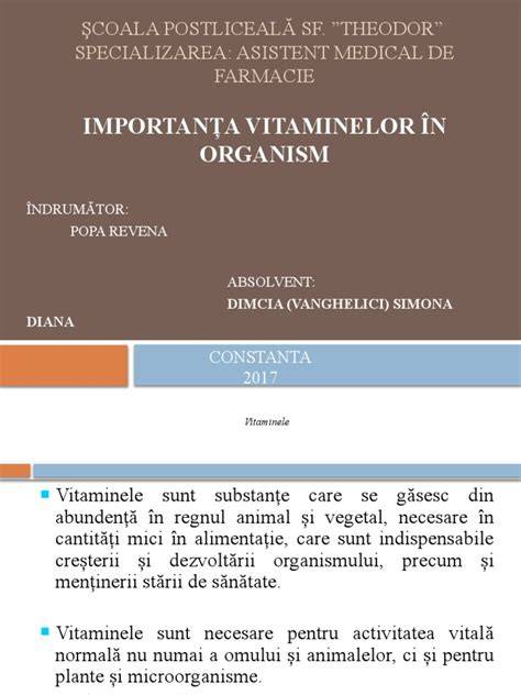 Diagramă: rolele vitaminelor în sarcină