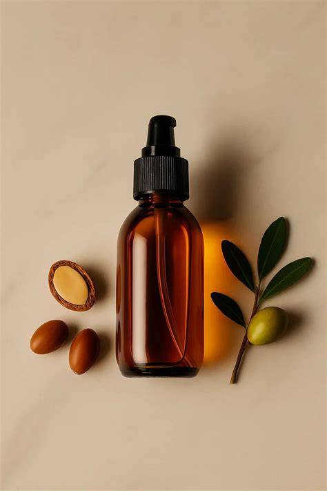 Infografic: Compoziția uleiului de argan (Vitamina E, acizi grași esențiali, squalan, etc.)