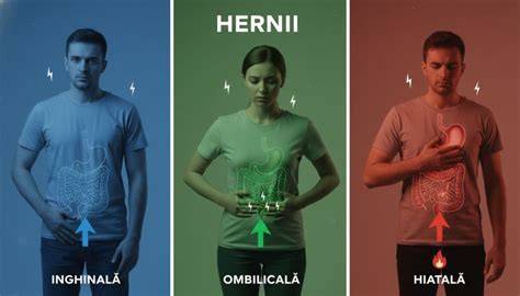 Diagramă: hernia ombilicală - localizare și mecanism