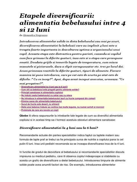 Infographic: etapele diversificării alimentației bebelușului