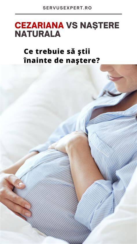 Infografic: Cezariană vs. naștere naturală - pași principali