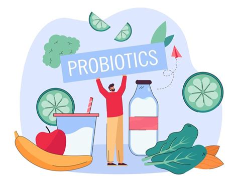 Probiotic foods and gut health - concept image