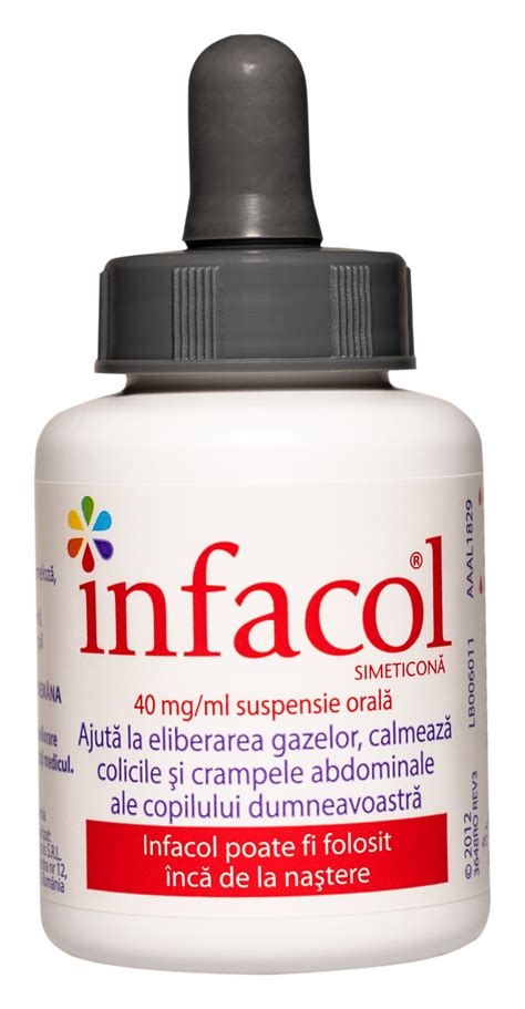 Infacol: ambalaj si pipetă dozatoare