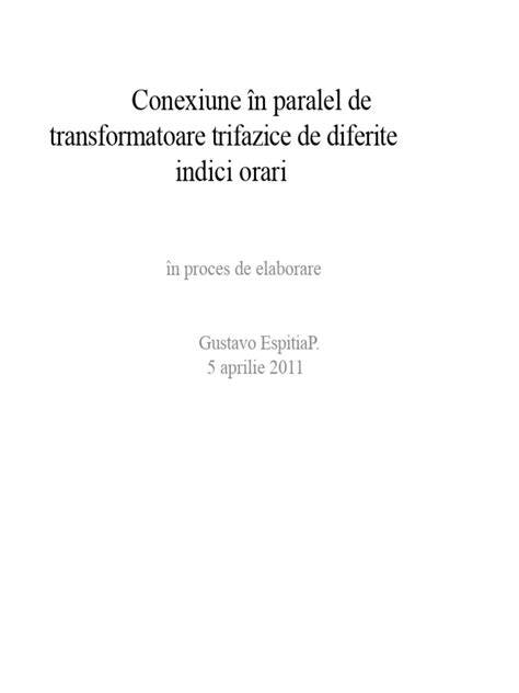 Diagrama de conectare în paralel a două transformatoare cu impedanțe diferite