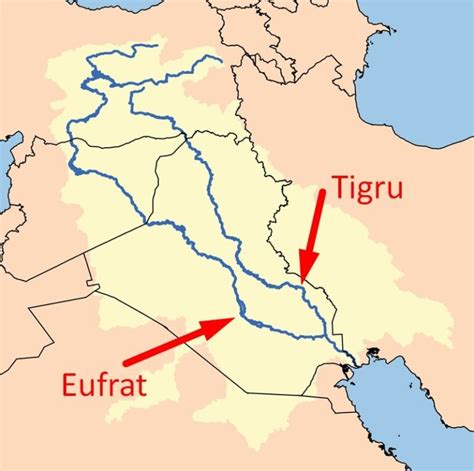Harta Semilunei Fertile: între Tigru și Eufrat