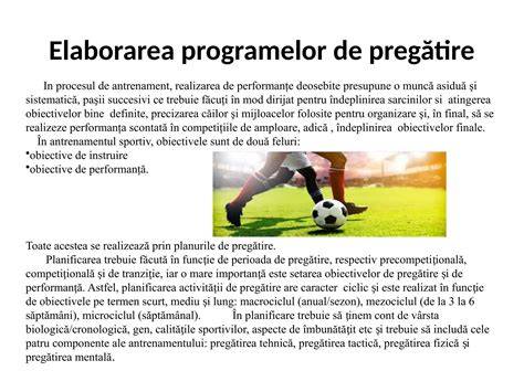 Infografic: Elemente ale pregătirii unui echipei de fotbal (planificare, tactică, pregătire fizică, psihologie, evaluare)