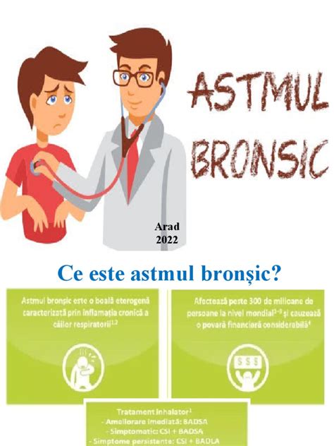 Infografie privind mecanismul simptomelor si fluxul de tratament al astmului bronsic