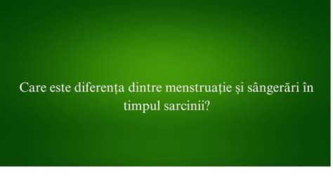 Diagrama diferențierii dintre menstruație și sângerări în sarcină