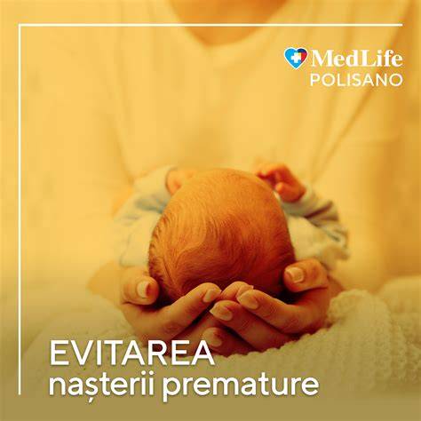 Infografie despre tulburările asociate nașterii premature: etape, factori de risc, intervenții