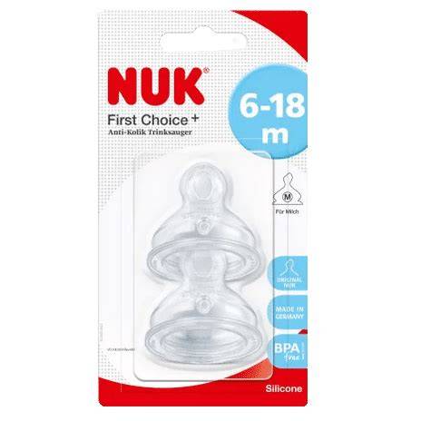 Infografic: Clasificare Tetine Nuk First Choice Plus, fluxuri S1/M1/M2, silicon/latex, vârste 0-6 luni și +6 luni