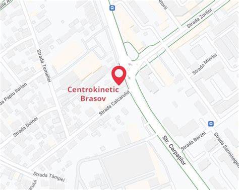Hartă a retelei Centrokinetic si localizari Bucuresti, Brasov, Cluj-Napoca