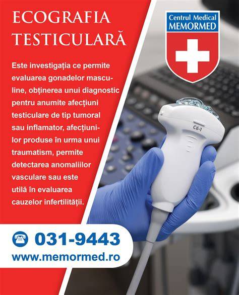 Ecografia testiculară în imagine reală: transductor + gel pentru scrot