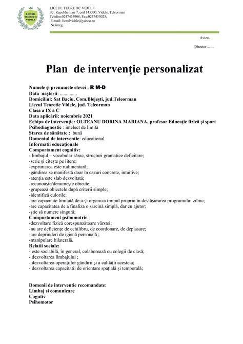 Plan de intervenție pentru managementul stresului în secțiile de pediatrie