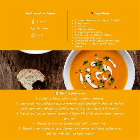 Infografic - Procesul de preparare al supei cremă de dovleac