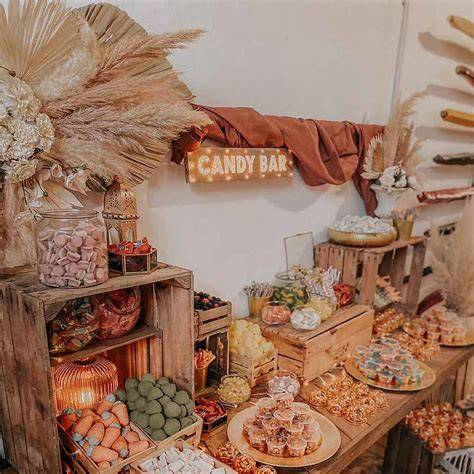 Candy bar eleganta: idei de aranjament, vase, etichete