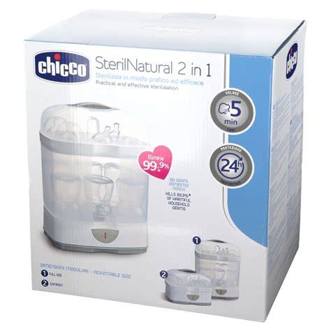 Infografic: Cum funcționează sterilizatorul Chicco SterilNatural 2in1/3in1 - schema fluxului de sterilizare