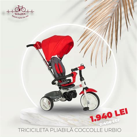 Tricicleta Coccolle Urbio Roșie Pliabilă în acțiune