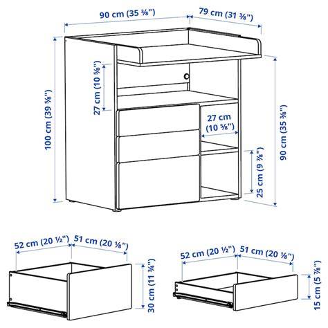 Schema modularitatii meselor de infasat IKEA