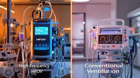 Diagrama comparativă: ventilație țintă volum vs HFOV