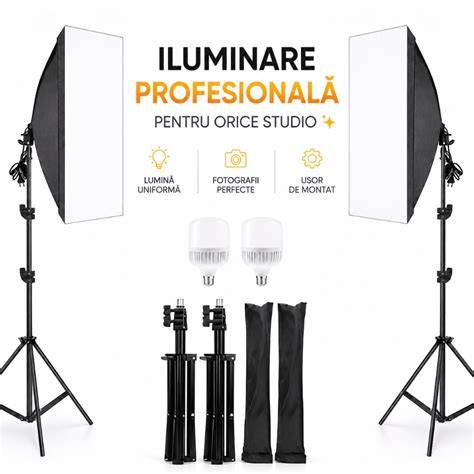 Imagine de studio dedicat maternitatii, iluminare profesionala si decor minimalist
