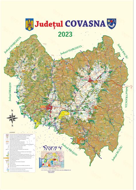 Hartă administrativă a județului Covasna