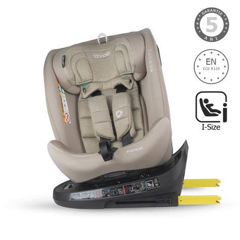Infografic: Configuratii scaun auto Coccolle Nova iSize (spate 105 cm, fata de mers 76 cm) si rotatie 360°