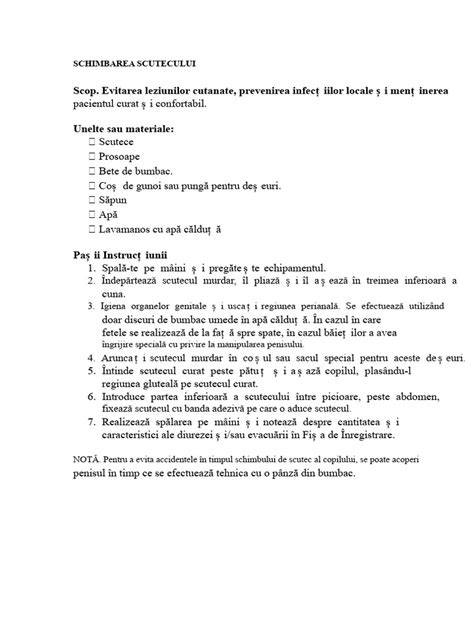 Schema cu pași pentru schimbarea corectă a scutecului
