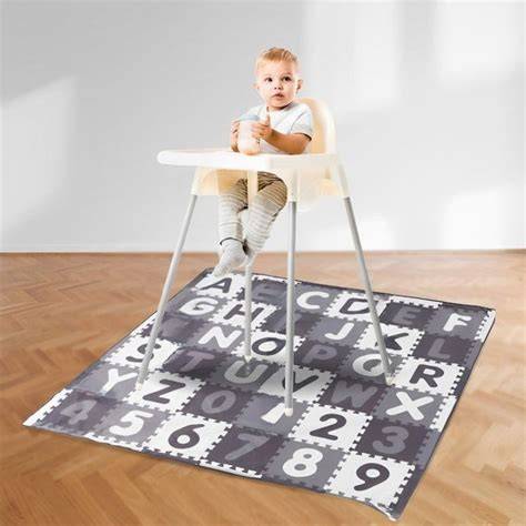 Covoraș anti-murdărie pentru scaunul de masă bebe Empria, 130x130 cm, Oxford polyester, ventuze PVC