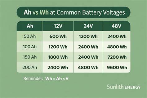 Infografic: Relatia dintre Ah, Wh si V in baterii