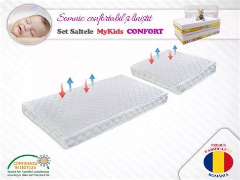 Schema structurala a saltelelor MyKids Confort: doua saltele 120x70 cm + 50x70 cm