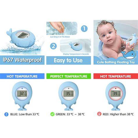 Imagine: Termometru de baie pentru bebeluși indicând temperatura ideală a apei