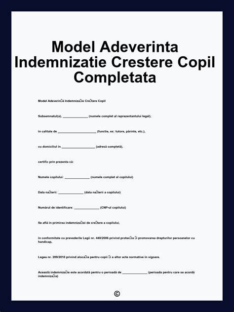 Checklist documente indemnizatie crestere copil