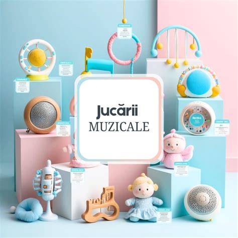 Imagine de ansamblu: jucării muzicale pentru bebeluși cu muzicuță într-un spațiu de joacă