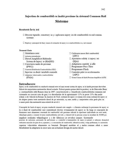 Diagramă a sistemului Common Rail cu pompă înaltă presiune, regulator și injectoare