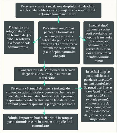 diagramă: mecanismul imputării și căile de atac în contencios administrativ