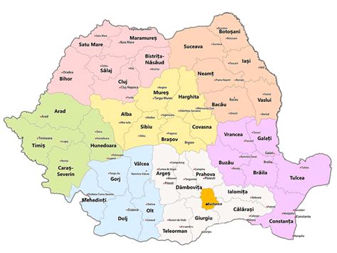 Hartă cu principalele orașe din România unde se găsesc haine pentru bebeluși