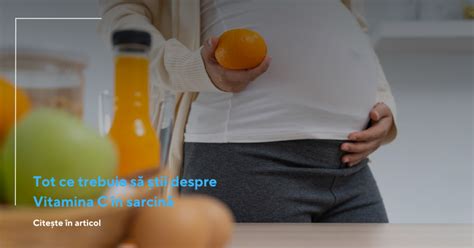 Diagramă cu dozele zilnice recomandate de vitamina C în sarcină